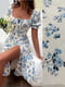 Платье молочного цвета с цветочным принтом | 6285337 | фото 3