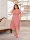 Платье А-силуэта розовое с узором | 6285351 | фото 2