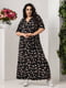 Сукня чорна з квітковим принтом | 6285354 | фото 2