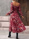 Платье бордовое с цветочным принтом | 6285366 | фото 3