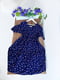 Платье синее с цветочным принтом | 6285422 | фото 3
