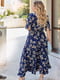 Сукня синя з квітковим принтом | 6285435 | фото 4