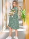 Сукня фісташкового кольору з принтом | 6285575 | фото 3