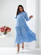 Сукня блакитна з анімалістичним принтом | 6285581 | фото 2