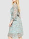 Платье А-силуэта бирюзовое с принтом | 6290913 | фото 4