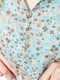 Платье А-силуэта бирюзовое с принтом | 6290913 | фото 5