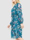 Платье А-силуэта изумрудного цвета с принтом | 6290914 | фото 3