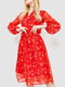Платье А-силуэта красное с принтом | 6290915 | фото 3