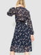 Сукня А-силуету темно-синя з принтом | 6290920 | фото 4