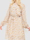 Платье А-силуэта бежевое с принтом | 6290932 | фото 3
