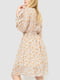 Платье А-силуэта бежевое с принтом | 6290932 | фото 4