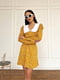 Платье А-силуэта желтое с цветочным принтом | 6295695 | фото 3
