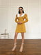 Платье А-силуэта желтое с цветочным принтом | 6295695 | фото 2