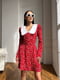 Платье А-силуэта красное с цветочным принтом | 6295696 | фото 3