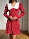 Платье А-силуэта красное с цветочным принтом | 6295696 | фото 8
