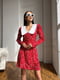 Платье А-силуэта красное с цветочным принтом | 6295696 | фото 5