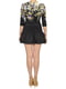 Платье А-силуэта черное с цветочным принтом | 6295785 | фото 4