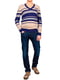 Пуловер бежево-синий шерстяной | 6296318 | фото 2