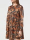 Сукня А-силуету коричнева з принтом | 6297118 | фото 2