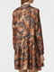 Платье А-силуэта коричневое с принтом | 6297118 | фото 3
