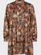Платье А-силуэта коричневое с принтом | 6297118 | фото 5
