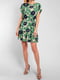 Сукня А-силуету зелена в квітковий принт | 6297446