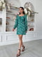 Сукня А-силуету зелена з принтом | 6298792 | фото 2