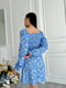 Платье А-силуэта голубое с принтом | 6298793 | фото 2