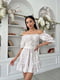 Платье А-силуэта молочного цвета в цветочный принт | 6298795 | фото 3