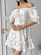 Платье А-силуэта молочного цвета в цветочный принт | 6298796 | фото 4