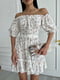 Сукня А-силуету молочного кольору в квітковий принт | 6298797 | фото 4