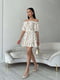 Платье А-силуэта молочного цвета в цветочный принт | 6298798 | фото 2
