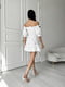 Платье А-силуэта молочного цвета в цветочный принт | 6298799 | фото 4