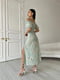 Платье А-силуэта оливковое в цветочный принт | 6298800 | фото 3