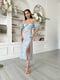 Сукня А-силуету блакитна в квітковий принт | 6298802 | фото 4