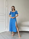 Платье А-силуэта синее в цветочный принт | 6298804 | фото 3