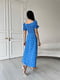 Платье А-силуэта синее в цветочный принт | 6298804 | фото 4