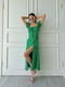 Платье А-силуэта зеленое в цветочный принт | 6298805 | фото 2