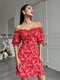 Сукня А-силуету червона в квітковий принт | 6298807 | фото 2