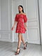 Платье А-силуэта красное в цветочный принт | 6298807 | фото 3
