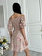 Платье А-силуэта бежевое в цветочный принт | 6298813 | фото 3