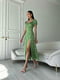Платье А-силуэта зеленое в цветочный принт | 6298817 | фото 2