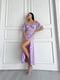 Сукня А-силуету лавандового кольору в квітковий принт | 6298818 | фото 2