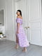Платье А-силуэта лавандового цвета в цветочный принт | 6298818 | фото 4