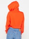 Худи оранжевая с фирменным логотипом на флисе | 6297795 | фото 4