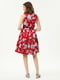 Платье А-силуэта красное в цветочный принт | 6298523 | фото 2
