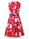Платье А-силуэта красное в цветочный принт | 6298523 | фото 8