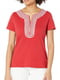 Блуза червона з декором | 6298664