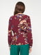 Блуза бордовая в цветочный принт | 6299442 | фото 2