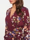 Блуза бордовая в цветочный принт | 6299442 | фото 4